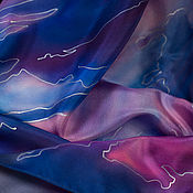 Аксессуары handmade. Livemaster - original item Dark Blue Silk Handkerchief Elegance. Handmade.