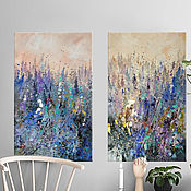 Картины и панно handmade. Livemaster - original item Lavender Dreams-diptych of paintings on canvas. Handmade.