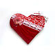 Валентинка конверт текстильный для подарка красное сердце, Подарки на 14 февраля, Атласово,  Фото №1