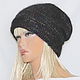 Шапка "MELODY" АНГОРА №7  фиол, черн,террак, перл). Шапки. Ирина(shvilinka.knit). Ярмарка Мастеров.  Фото №7