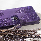 Сумки и аксессуары handmade. Livemaster - original item Lilac leather wallet, Lavender collection. Handmade.