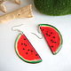 Transparent Earrings Resin Earrings Earrings Watermelon Fruit Red Green. Earrings. WonderLand. My Livemaster. Фото №4