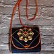 Boho denim handbag with mandala flower. Crossbody bag. IrinaSkripkaMBeads. My Livemaster. Фото №5