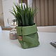 Корзина-мешок для хранения XS 19*8*8 см./цвет зеленый. Корзины. ecoideas.shop. Интернет-магазин Ярмарка Мастеров.  Фото №2