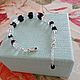 Bracelet made of black spinel cube, rock crystal and 925 silver, Bead bracelet, Sergiev Posad,  Фото №1