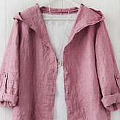 Одежда ручной работы. Ярмарка Мастеров - ручная работа Dusty pink cardigan jacket made of 100% linen. Handmade.