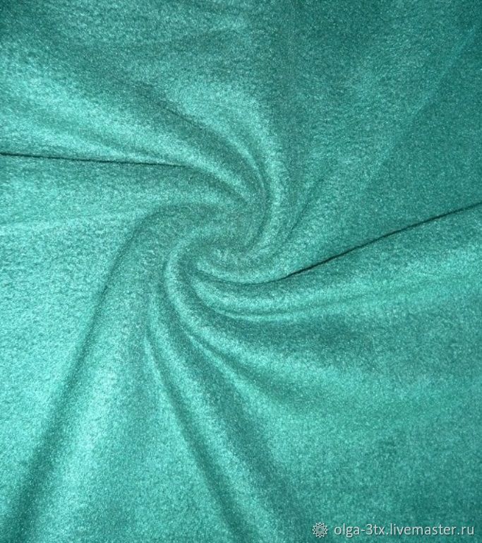Fleece, color-emerald, Fabric, Ramenskoye,  Фото №1