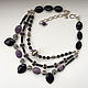 Order Ethno necklace with black agates and amethysts. Costume Jewellery by Elena K. Livemaster. . Necklace Фото №3