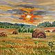  Oil Painting Landscape ' Sunset after rain', Pictures, Moscow,  Фото №1
