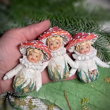 Для дома и интерьера ручной работы. Ярмарка Мастеров - ручная работа Ватная игрушка Мухоморчик. Handmade.