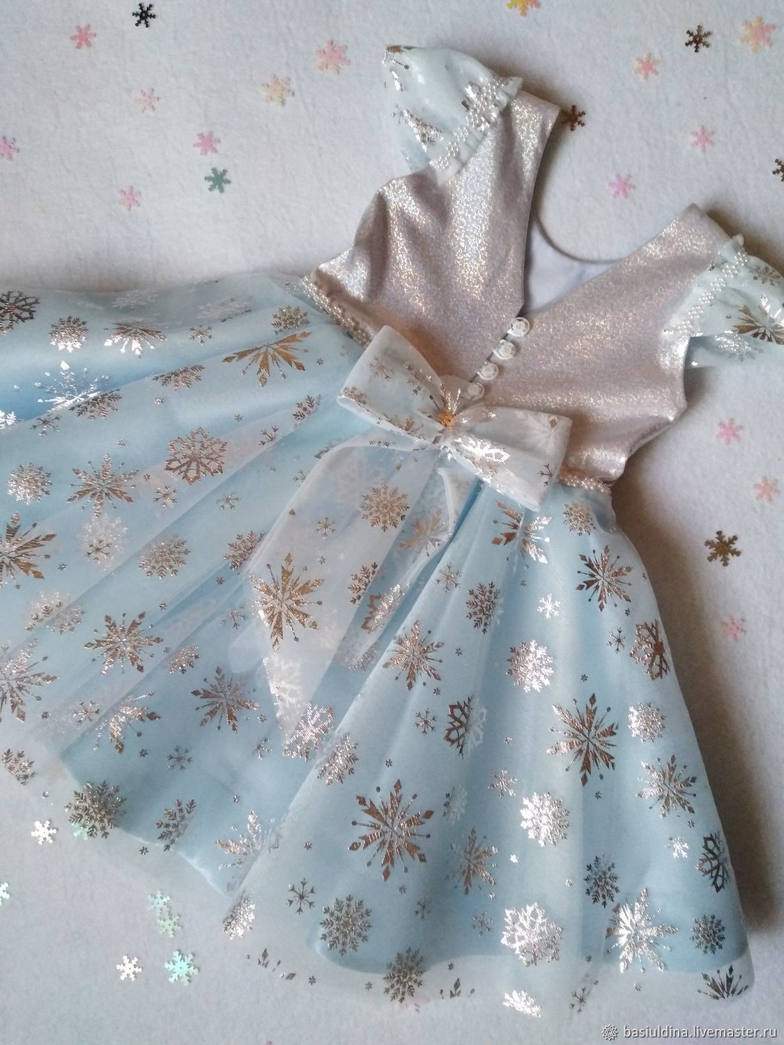 Платье снежинки для девочки