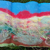 Картины и панно handmade. Livemaster - original item Felted painting, murals Evening, steppe, sunset.... Handmade.