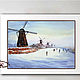 Order Drawing watercolor KINDERDIJK: SKATING RINK AND MILLS. pictures & decor of TanyaSeptember. Livemaster. . Pictures Фото №3
