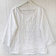 White linen blouse oversize. Blouses. etnoart. Online shopping on My Livemaster.  Фото №2