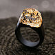 Order Ring made of wood and epoxy resin 'Golden mountains'. greenwood44. Livemaster. . Rings Фото №3