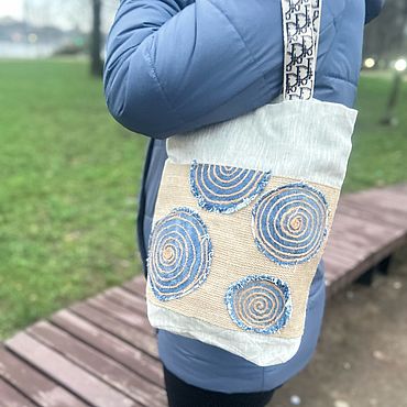 Сумки ручной работы. Ярмарка Мастеров - ручная работа Льняной Шоппер. Handmade.