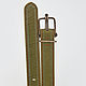 Olive leather belt with copper buckle. Straps. Roman Bushuev (bags-bush). Интернет-магазин Ярмарка Мастеров.  Фото №2