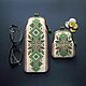 Coin holders: a coin purse made of beads with a green ornament. Coin boxes. SilkArt Tatyana. My Livemaster. Фото №6