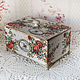 Vintage box for tea and sweets 'Beautiful tea'. Box. painting and decoupage from Marina (sovaj). My Livemaster. Фото №4