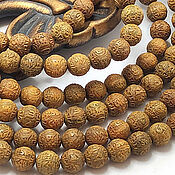 Материалы для творчества handmade. Livemaster - original item Beads Carved Sandalwood Fragrant Guaiac Wood 8mm Mantra. Handmade.