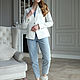 Women's jacket white WHITE CLASSIC cotton/slims UP TO SIZE 56. Suit Jackets. BRAGUTSA. Online shopping on My Livemaster.  Фото №2