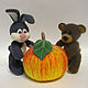 Order Mini-bear and a Bunny. Felted toys - WoolenTone. Livemaster. . Miniature figurines Фото №3