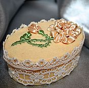 Для дома и интерьера handmade. Livemaster - original item Box, flowers, ribbon, jewelry box with flowers 