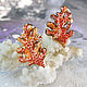 Earrings-ear-stud: Porcelain stud earrings 'Corals', Stud earrings, Moscow,  Фото №1