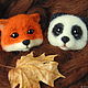Order Panda Brooch. ufawooltoys (ufawooltoys). Livemaster. . Brooches Фото №3