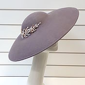 Аксессуары handmade. Livemaster - original item Wide-brimmed hat in the style of Dior. Cappuccino color/powder. Handmade.