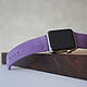 Ремешок из замши на Apple Watch "Лаванда". Ремешок для часов. Часовые ремешки (Елена). Интернет-магазин Ярмарка Мастеров.  Фото №2