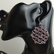 Украшения handmade. Livemaster - original item Round lilac Openwork Beaded Earrings. Handmade.