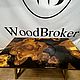 Стол из эпоксидной смолы и капового карагача 130х65. Столы. WoodBroker. Интернет-магазин Ярмарка Мастеров.  Фото №2