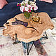 Журнальный стол c полудрагоценными кристаллами и друзами Аметиста / WOODenCAT