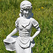 Дача и сад handmade. Livemaster - original item Girl with baskets polyresin sculpture garden. Handmade.