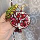 Брошь гранат с кристаллами и жемчугом Сваровски. Брошь-булавка. BroochBonBon. Ярмарка Мастеров.  Фото №6