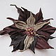Natalia Nesteruk. Brooch made of leather. leather colors. the decoration of leather. Leather flowers decoration. Decoration with flowers of skin. Flower leather handmade. Leather flowers Fantasy. the 