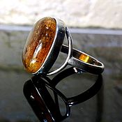 Кольцо с янтарем 925 серебрение