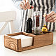 Napkin holder with compartments for salt and spices in natural color, Napkin holders, Moscow,  Фото №1