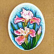 Картины и панно handmade. Livemaster - original item Painting Panel Irises Flower Tree Acrylic Flowers. Handmade.