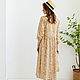 Kenya Cotton Midi Dress Loose, Beige Summer Dress. Dresses. mozaika-rus. My Livemaster. Фото №4