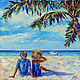 Painting sea palm trees, southern landscape, seascape, order a picture, Pictures, Krasnodar,  Фото №1