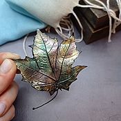 Украшения handmade. Livemaster - original item Brooch Maple leaf made of polymer clay. Handmade.