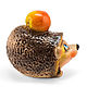 Ceramic figurine 'hedgehog with apple'. Figurine. aboka. Online shopping on My Livemaster.  Фото №2