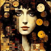 Картины и панно handmade. Livemaster - original item Pictures: Abstract portrait of a girl, a woman. Klimt. Handmade.