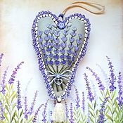 Сувениры и подарки handmade. Livemaster - original item Lavender double-sided heart. Handmade.