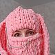  балаклава с ушками и украшениями. Балаклавы. Наталья  Malinka_Knitwear/ Вязание. Ярмарка Мастеров.  Фото №5