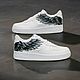 Кроссовки белые,кастом кроссовок Nike Air Force,крылья, ручная роспись. Кроссовки. Olgavolgoart. Роспись одежды и обуви. Кастом. Ярмарка Мастеров.  Фото №4