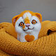 Валяная игрушка из шерсти котик котейка. Войлочная игрушка. Лавчонка толстого Юся. Ярмарка Мастеров.  Фото №5