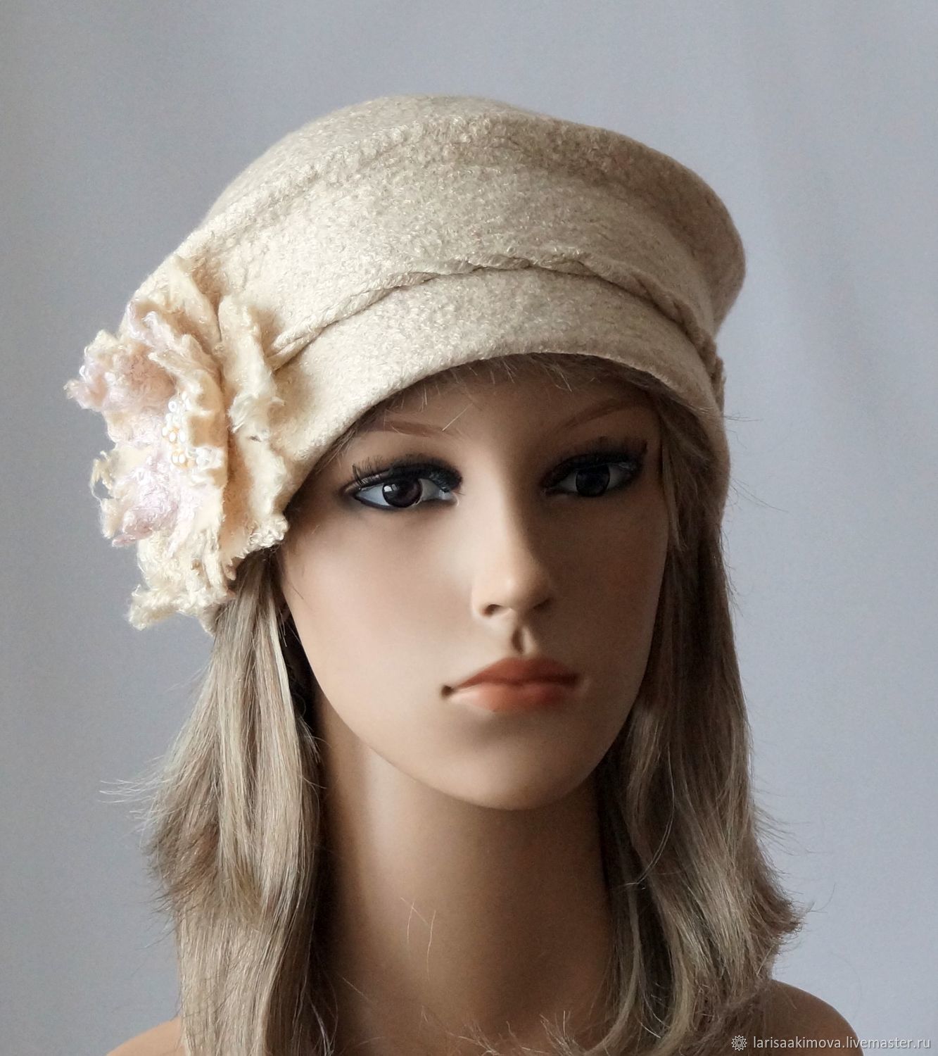 Hat felted women's Latte with vanilla, soft warm hat – купить на ...